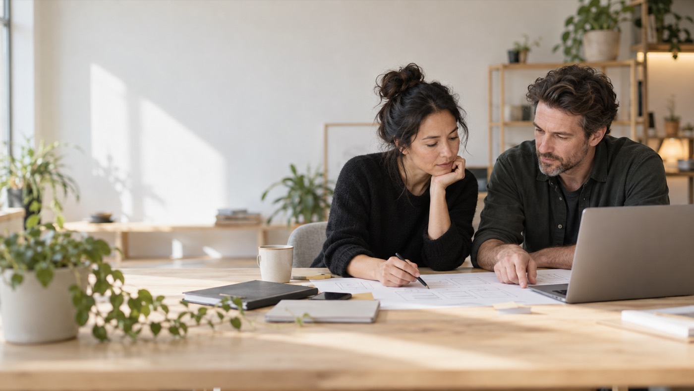 Two advisers reviewing assessment findings together